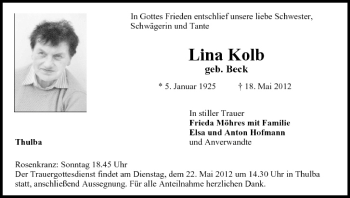 Anzeige von Lina Kolb von MGO