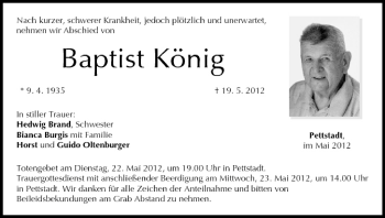 Anzeige von Baptist König von MGO