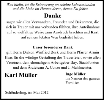Anzeige von Karl Müller von MGO