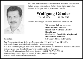 Anzeige von Wolfgang Günder von MGO