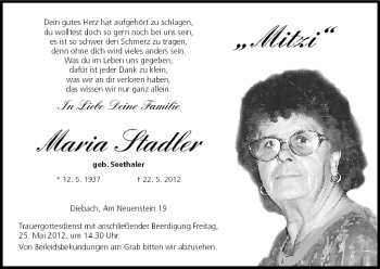 Anzeige von Maria Stadler von MGO