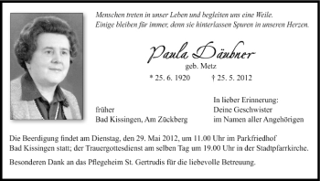 Anzeige von Paula Däubner von MGO