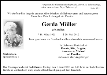 Anzeige von Gerda Müller von MGO