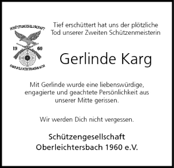 Anzeige von Gerlinde Karg von MGO