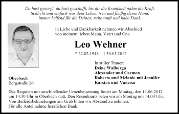 Anzeige von Leo Wehner von MGO