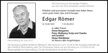 Anzeige von Edgar Römer von MGO
