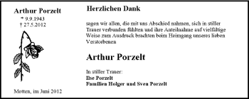 Anzeige von Arthur Porzelt von MGO