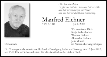 Anzeige von Manfred Eichner von MGO
