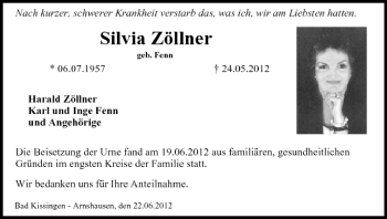 Anzeige von Silvia Zöllner von MGO