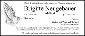 Anzeige von Brigitte Neugebauer von MGO