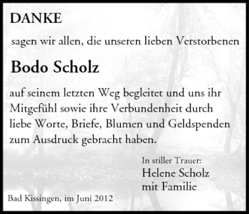 Anzeige von Bodo Scholz von MGO