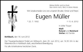Anzeige von Eugen Müller von MGO