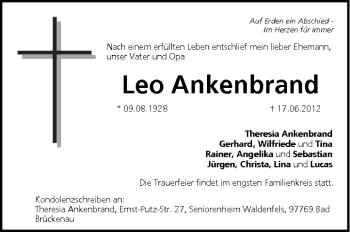 Anzeige von Leo Ankenbrand von MGO