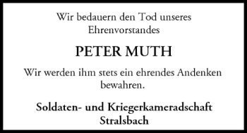 Anzeige von Peter Muth von MGO