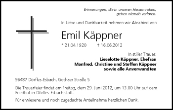 Anzeige von Emil Käppner von MGO