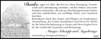 Anzeige von Helmut Schaupp von MGO