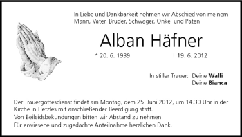 Anzeige von Alban Häfner von MGO