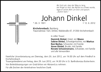 Anzeige von Johann Dinkel von MGO