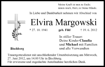 Anzeige von Elvira Margowski von MGO
