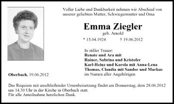 Anzeige von Emma Ziegler von MGO