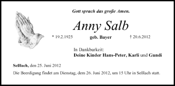 Anzeige von Anny Salb von MGO