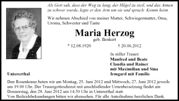 Anzeige von Maria Herzog von MGO