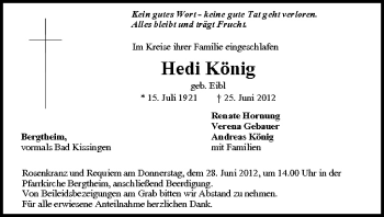 Anzeige von Hedi König von MGO