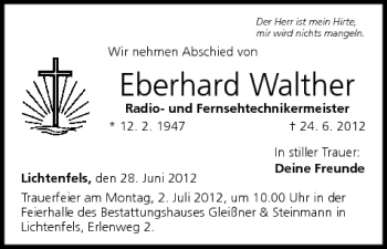 Anzeige von Eberhard Walther von MGO
