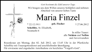 Anzeige von Maria Finzel von MGO