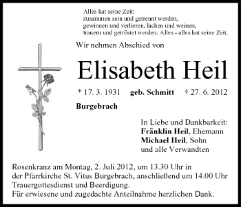 Anzeige von Elisabeth Heil von MGO
