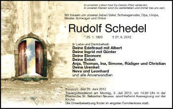 Anzeige von Rudolf Schedel von MGO
