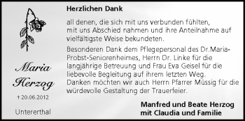 Anzeige von Maria Herzog von MGO
