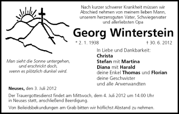 Anzeige von Georg Winterstein von MGO
