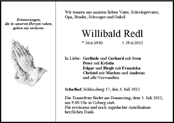 Anzeige von Willibald Redl von MGO