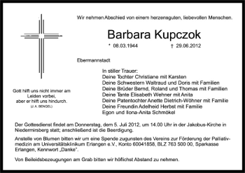 Anzeige von Barbara Kupczok von MGO