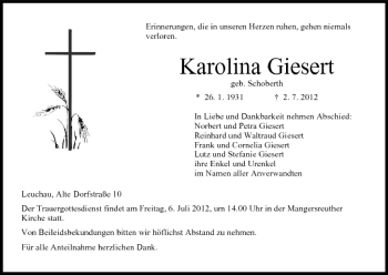 Anzeige von Karolina Giesert von MGO