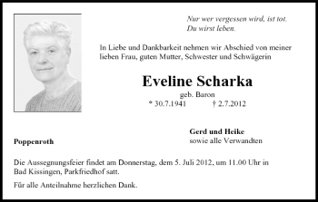 Anzeige von Eveline Scharka von MGO