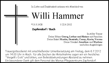 Anzeige von Willi Hammer von MGO