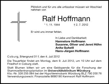 Anzeige von Ralf Hoffmann von MGO