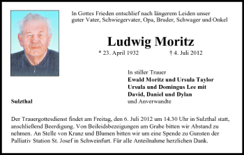 Anzeige von Ludwig Moritz von MGO