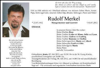 Anzeige von Rudolf Merkel von MGO