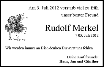 Anzeige von Rudolf Merkel von MGO