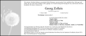 Anzeige von Georg Zolleis von MGO
