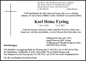 Anzeige von Karl Heinz Eyring von MGO