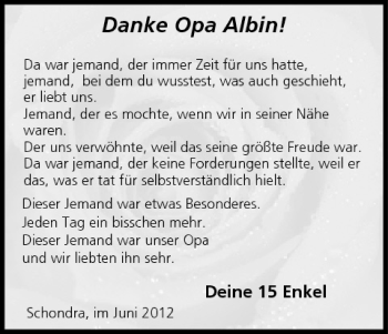 Anzeige von Albin Martin von MGO