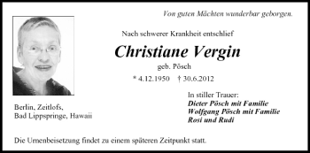 Anzeige von Christiane Vergin von MGO