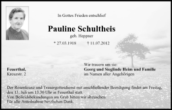 Anzeige von Pauline Schultheis von MGO