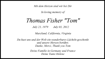 Anzeige von Thomas Fischer von MGO