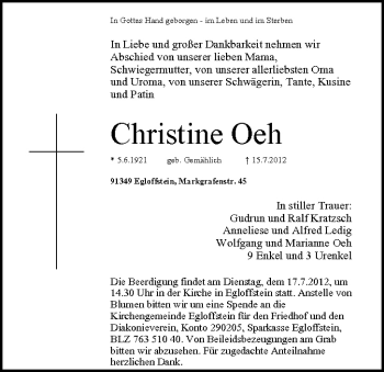 Anzeige von Christine Oeh von MGO