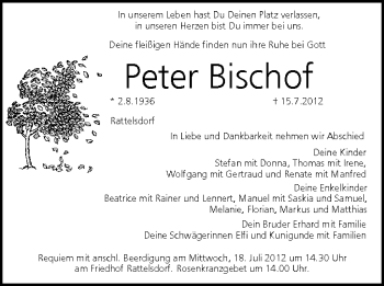 Anzeige von Peter Bischof von MGO